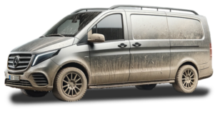 Mercedes-Benz V-Klasse verschmutzt und zerkratzt