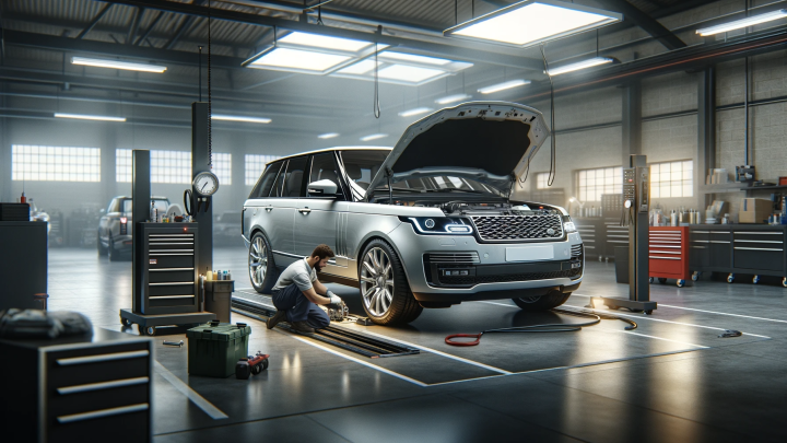 Range Rover in der Werkstatt