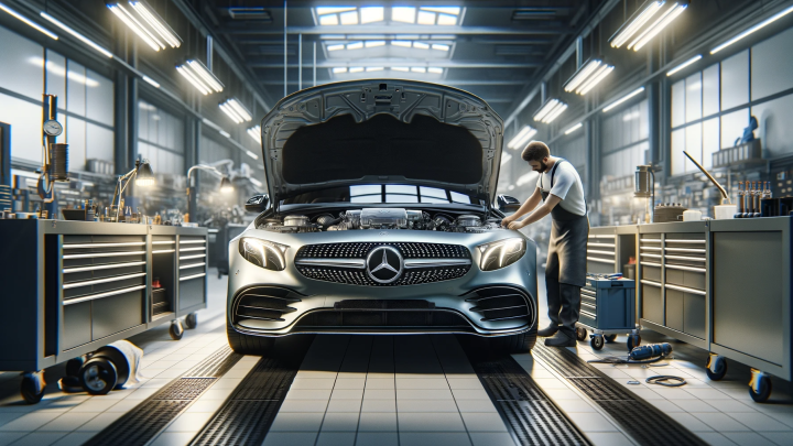Mercedes in der Werkstatt
