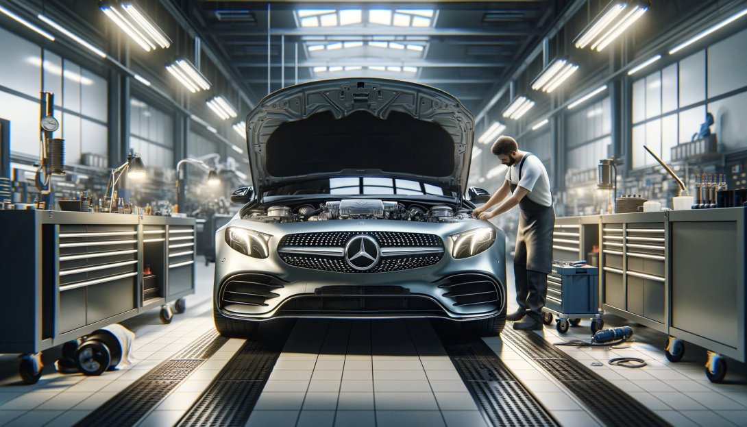 Mercedes in der Werkstatt