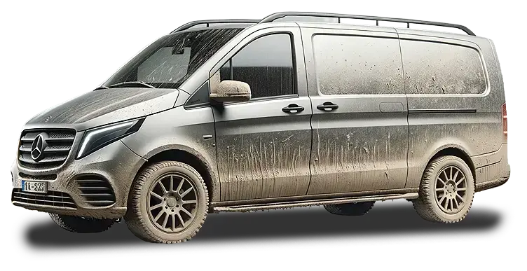 Mercedes-Benz V-Klasse verschmutzt und zerkratzt